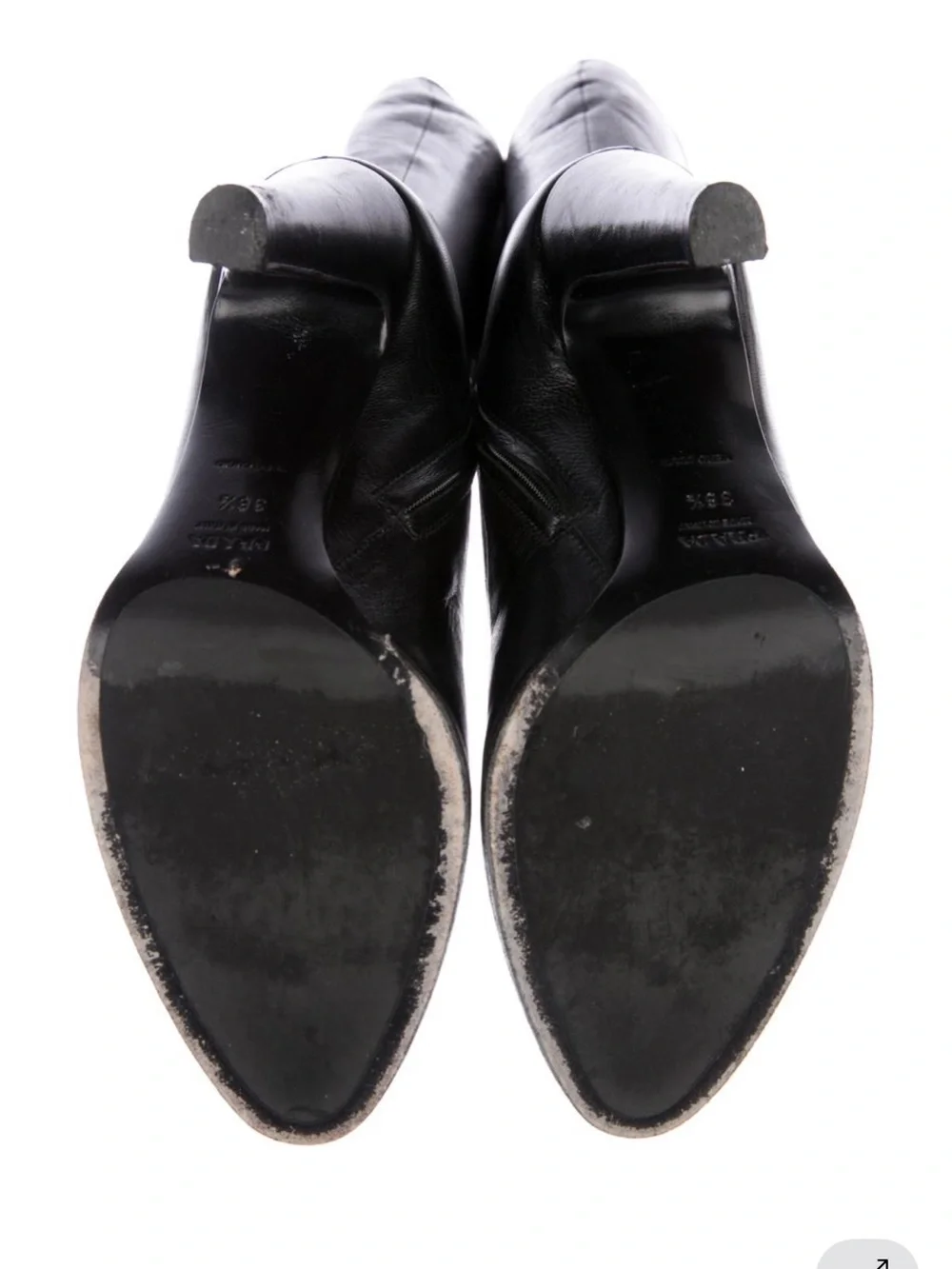 Prada Classic Black Leather Knee-High Women's Boots.
